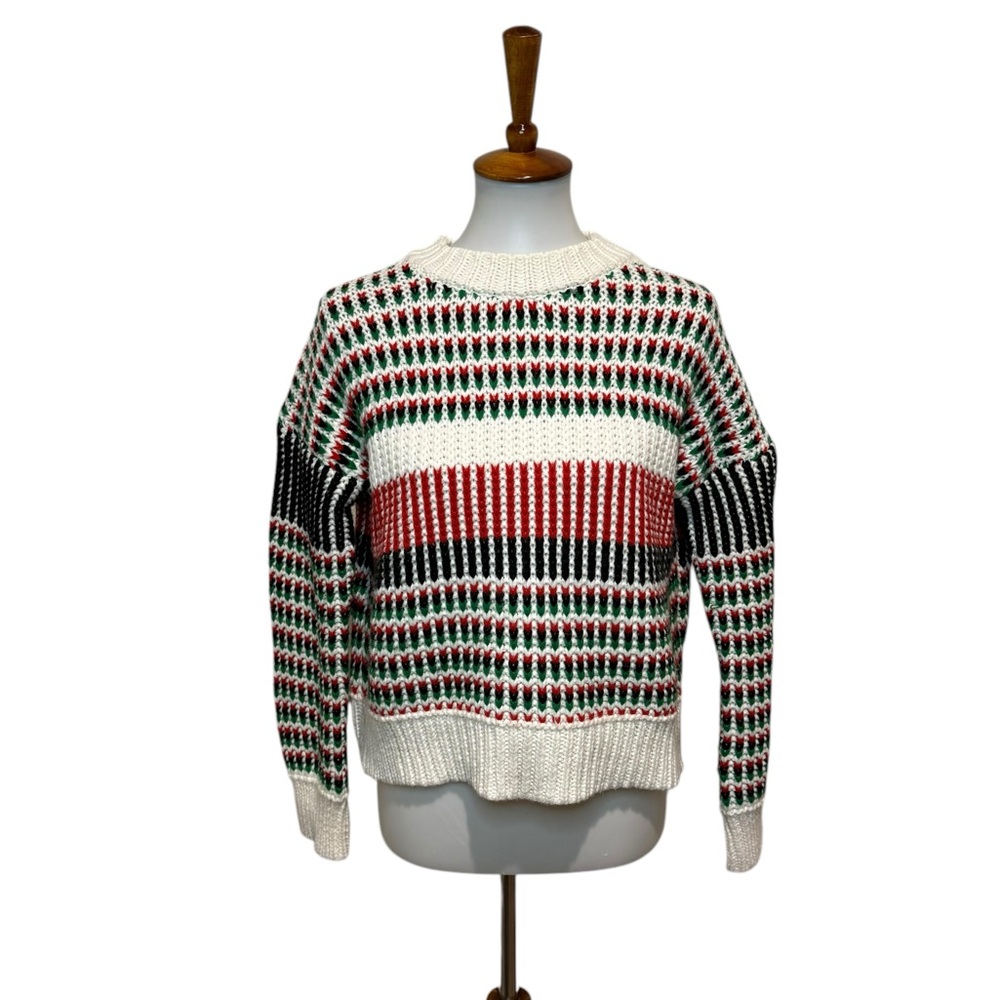 Colorful Striped Sweater Knit Size Medium